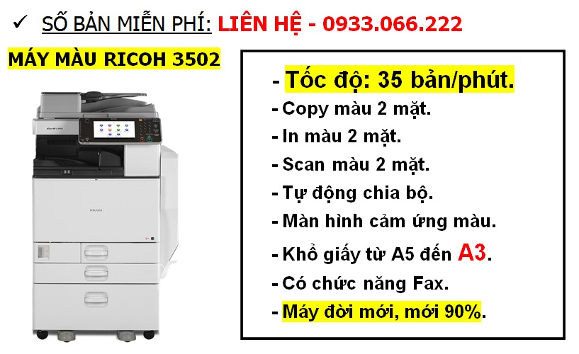 máy photocopy ricoh aficio mpc 3502